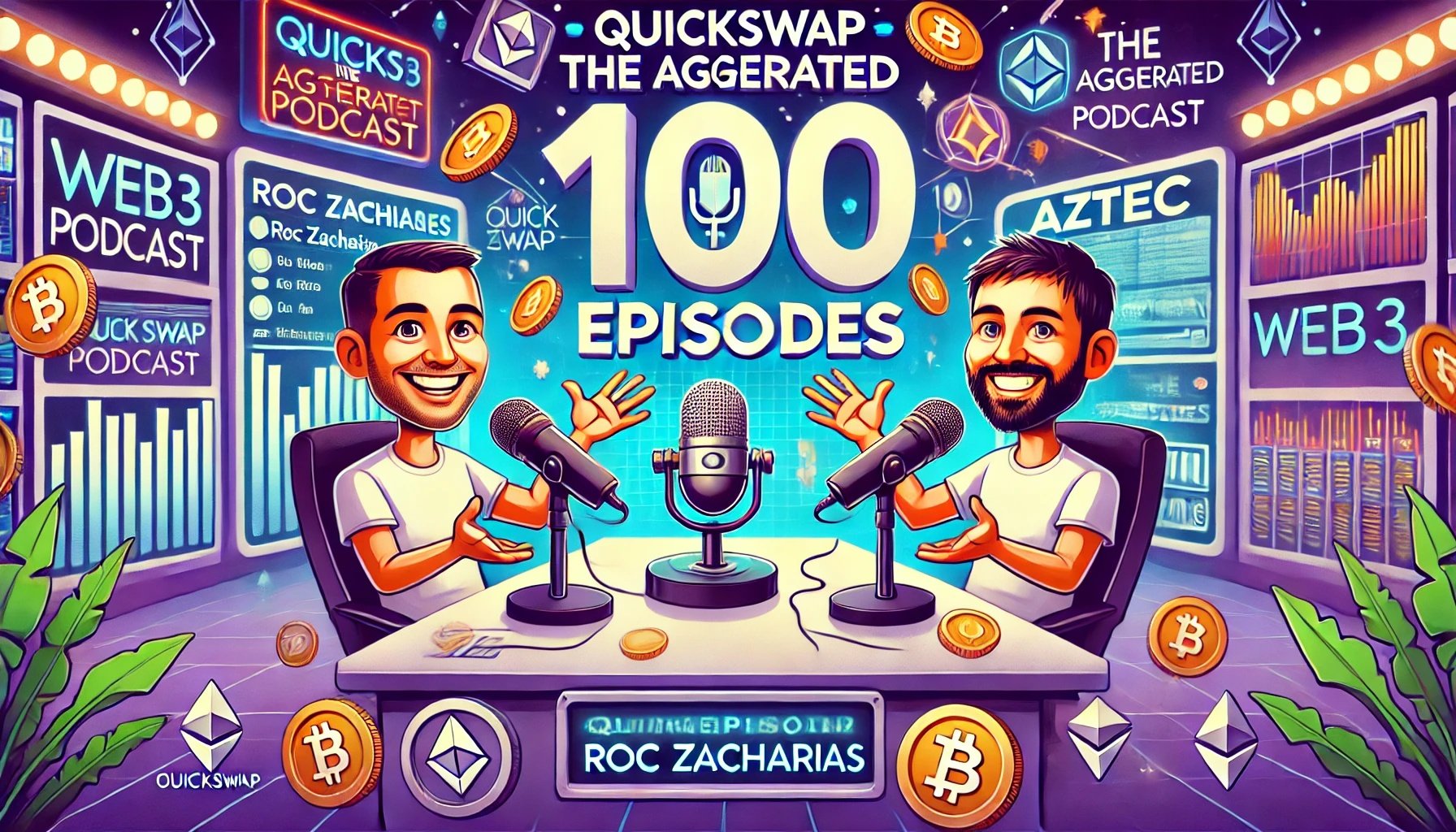 Berygtede Web3-podcast QuickSwap's "The Aggregated" markerer 100. afsnit med stort jubilæumsarrangement.