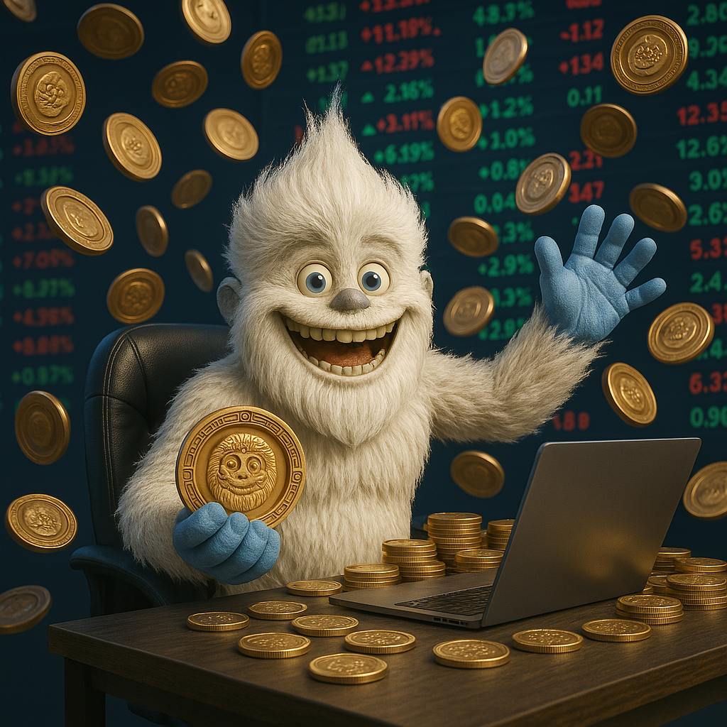 Dogecoin-prisen klemmer trekanten, mens Yeti Ouro bevæger sig mod trin 4 med betydelig prisstigning!