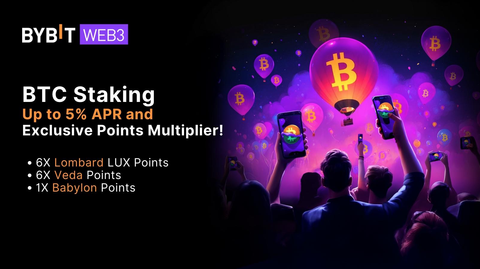 Bybit Web3 Exclusive: BTC Staking med Lombard, op til 5% APY og pointmultiplikatorer