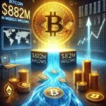 Bitcoin dominerer $882M ugentlige kryptoinflow, mens Sui stille overtager Solana.