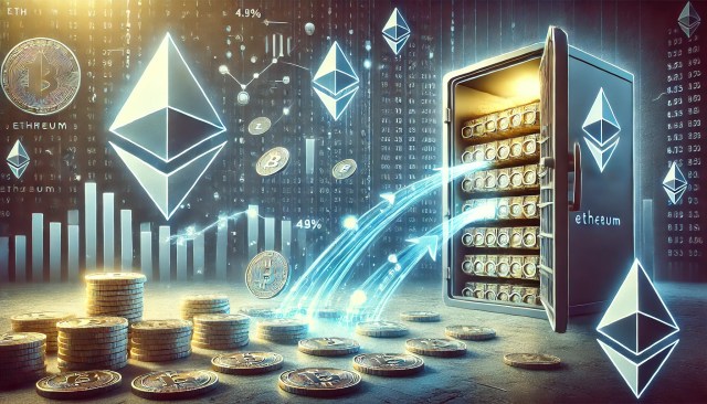 Ethereum Exchange Supply Drops To Record Low Of 4.9% = Ethereum-børsudbuddet falder til rekordlavt niveau på 4,9%